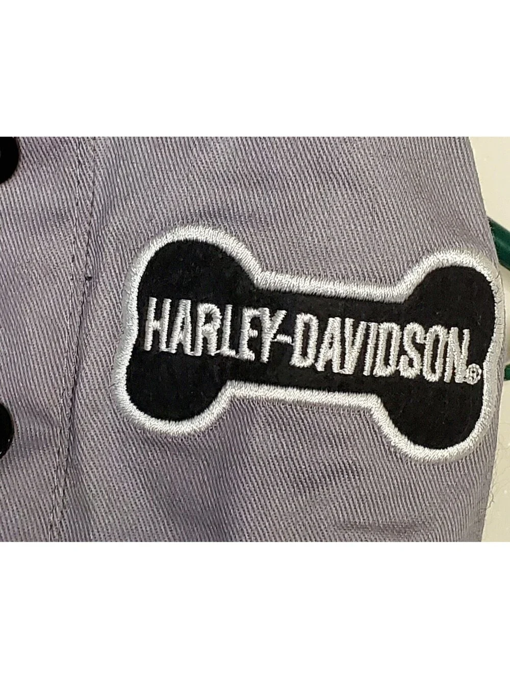 Harley-Davidson Dog Mechanic Work Shirt Size Small Gray Woof 2010